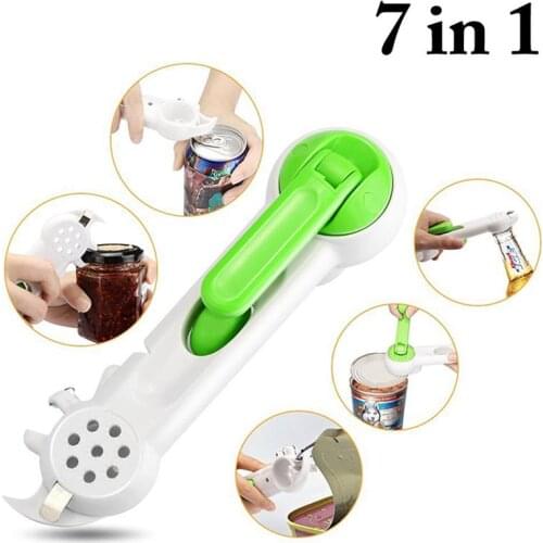 Multi-Function 7 in 1 ABS Can Easy Opener Bottle Jars Remover High Quality Wine beer Soda Easy unbolt Kitchen Tools