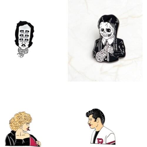 Fashion Head Avatar Skull head Metal Enamel Pins Badges Brooches Lapel pin Jewelry Gift for man and woman