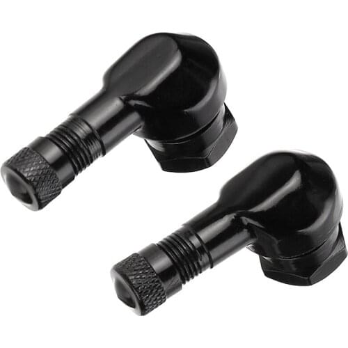 Set Valves CNC 1.13cm Replacement 90 Degree Aluminum Alloy Black Leak-proof