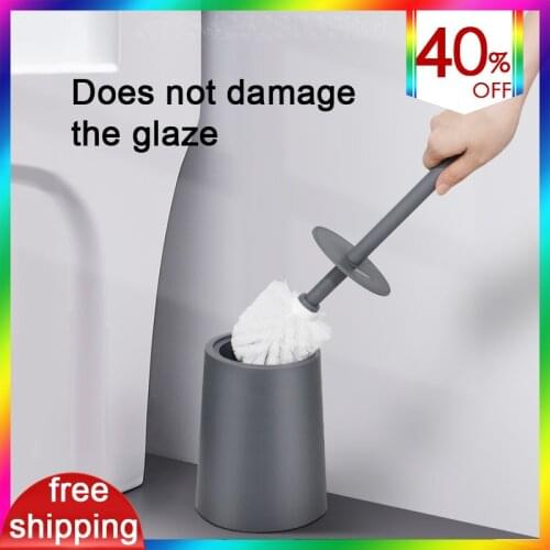 Splash-proof Toilet Brush Set Bathroom Accessories with Storage Base Comfortable Handle Set for Bathroom Toilet Broom WC Brush