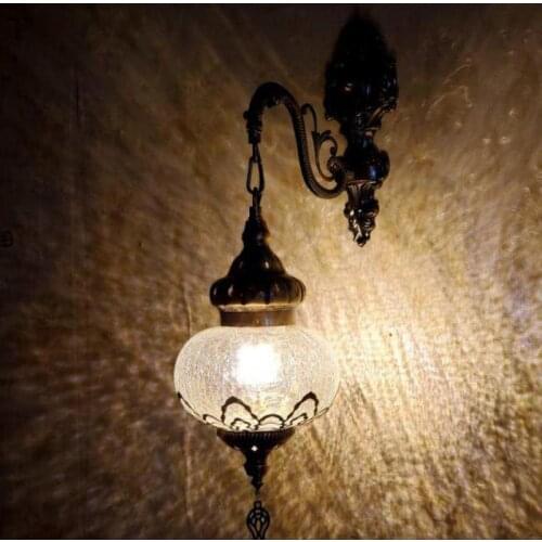Newest Style Wall Lamp Art Deco Turkish Ice Cracked Wall Lamp Vintage Exotic Restaurant Hotel Decoration Led Stair Light