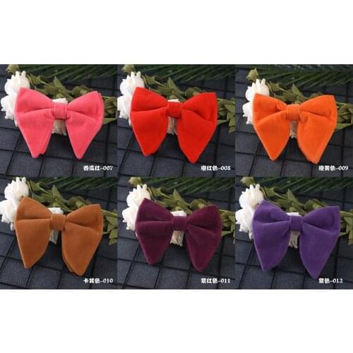 New Double-Layer Velvet Men Bow Ties Solid Color Tie Adjustment Velvet Necktie Cravat NO: 02