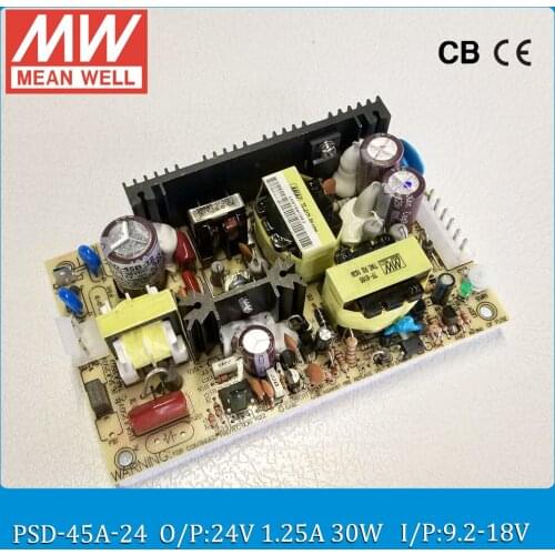 Original MEAN WELL 30W DC DC regulated converter PSD-45A-24 Input 9.2~18VDC to 24V 1.25A 30W dc dc isolated converter PCB type