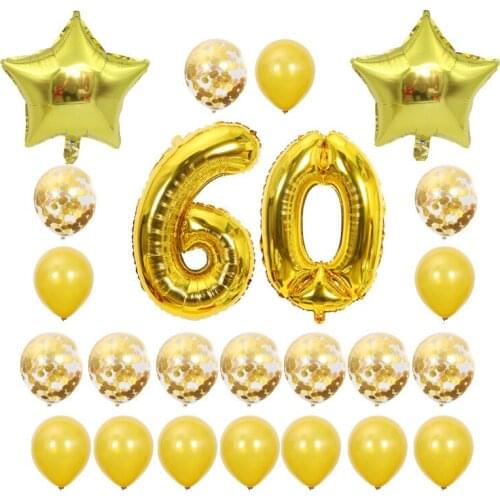 Rose Gold Happy Birthday Banner Balloon Digital Gold Confetti Latex Helium Balloon Birthday Party Decoration Baby Shower