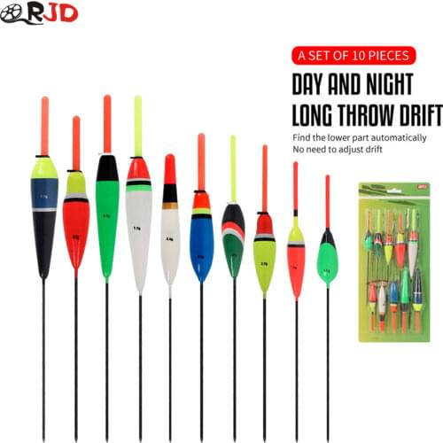 OLOEY 10Pcs/Lot Fishing Floats Set Buoy Bobber Fishing Stick Floats Fluctuate Mix Size Color Flotador For Fish Accessories Buoyb