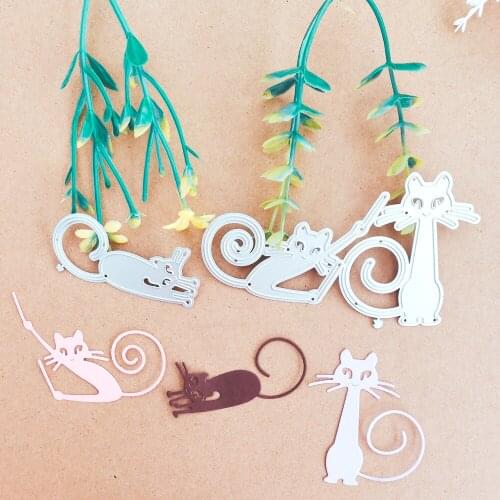 Cat combination of three good-looking cats decorative metal cutting die-cutting card knife stamping die