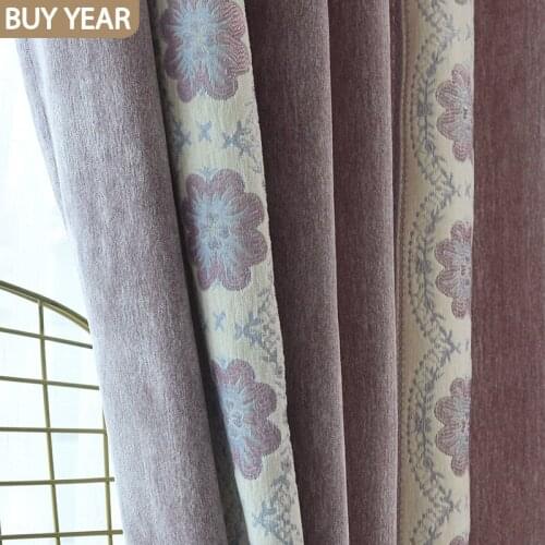 2021 New Nordic Curtains for Living Dining Room Bedroom Chenille Jacquard Curtains Finished Product Cozy Girl Room Customization