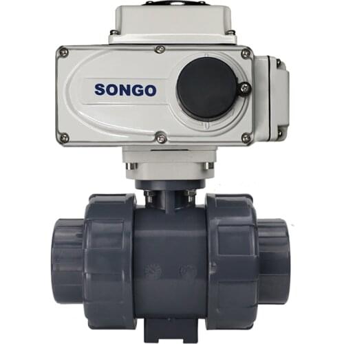 SONGO DN50 2 inch 2 Way thread 12V DC Electric Actuator PVC Plastic Control Motorized Ball Valve
