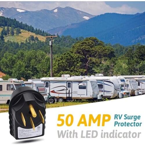 RV Surge Adapter Portable Circuit Analyzer with LED Indicator Light for Travel Trailers RV Surge Protector