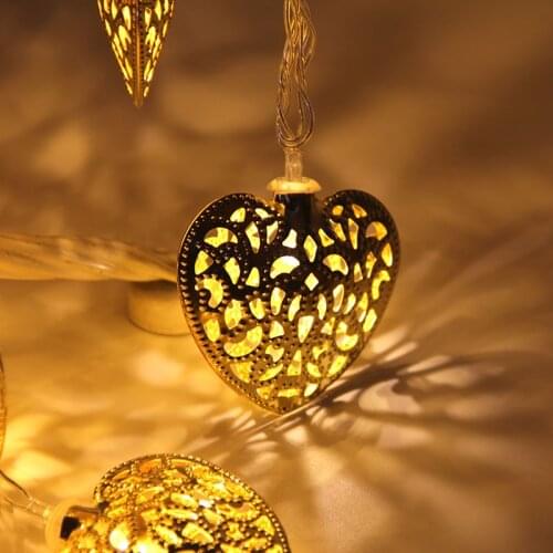 10 Leds Lantern Hearts String Lights Led Iron Lamp Fairy Light Indoor Decoration for Holiday Xmas Party Tree Light