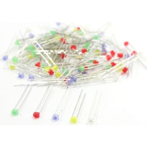 100PCS 1.8mm Mixed color LEDs & Free Resistors LED1.8 White Red Blue Green and Yellow led model train ho scale railway modeling