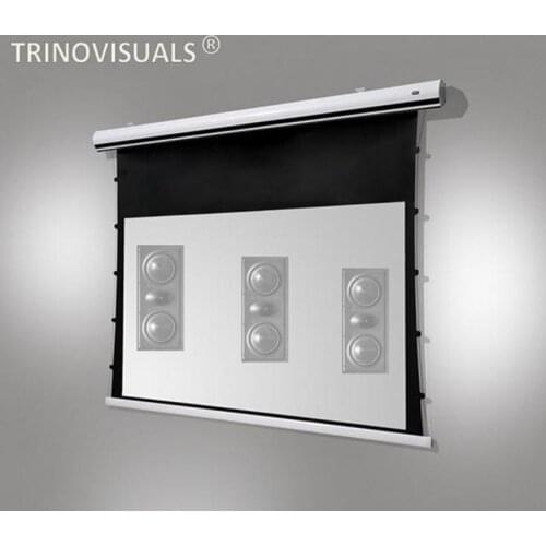 T1TSU,2.35:1 Homecinema 4K/3D Tensioned Electric Projection Screen Acoustically Transparent Projector Screens Sound Through