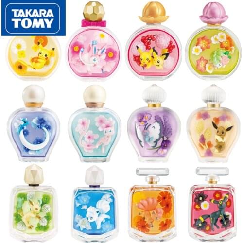 TAKARA TOMY Pokemon Anime Toy Blind Box Pikachu Ibu Blind Box Vulpix Perfume Bottle Modeling Decoration Doll Gift
