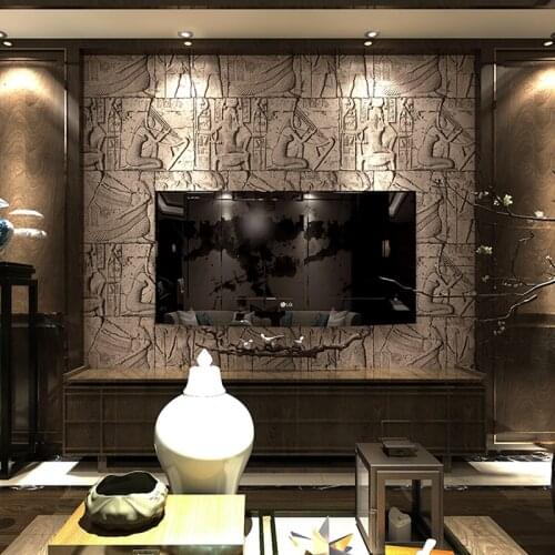Embossed 3D Effect Ancient Egyptian wallpaper Brick Stone 3D Vinyl Wall Papers Home Decor