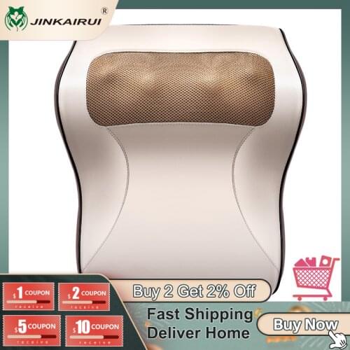 Jinkairui Kneading Cervical Massager Pillow Neck Shoulder Back Waist Body Car Home Use Best Choice as Gift Relief Pressure