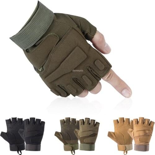 Military Tactical Gloves Men Half Finger Army Anti-slip Glove Outdoor Sports Shooting Hunting Driving Riding Motorcycle Gloves
