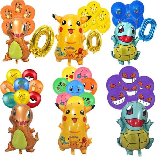POKEMON Balloons Pikachu Birthdays Baloon Charmander Cleffa Kids Pocket Monster Figure Toy Children Girls Boy Party Decoration