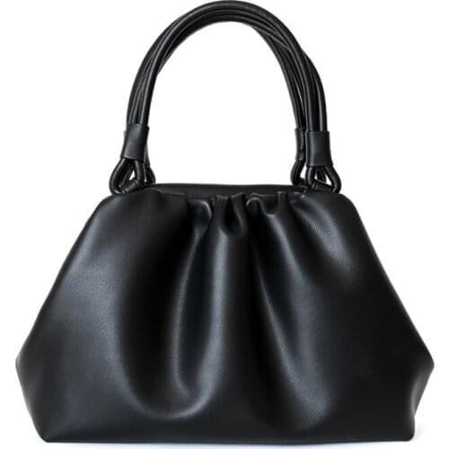 Genuine Handbags Women Bag Luxury Designer New Cloud Shape Women Day Clutch Bag Purses Pleated Dumpling Shoulder Messenger Bag