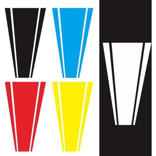 1 set Car Sticker Black \ White \ Yellow \ Blue \ Red 1Pcs stickers Stripe 85cm Hood Racing Car Decal Vinyl Graphics