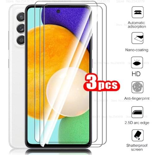 3pcs tempered glass for samsung galaxy a52 5g screen protector on samsun sansung galaxi a 52 a52 52a a526b protective glass film