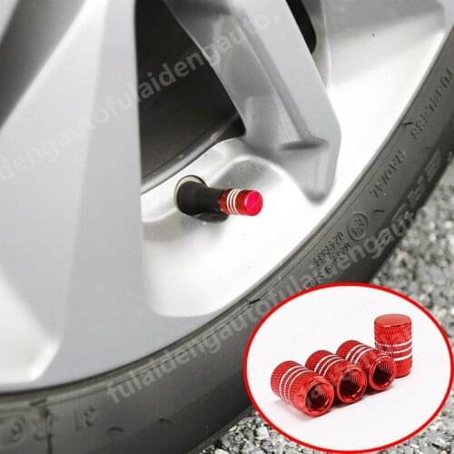 4pcs Aluminum alloy color Car Wheel Tyre Valve Stems Air Dust Cover Screw Cap trim Car styling accessories