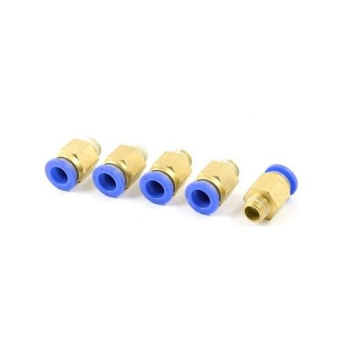 5Pcs 1/8 PT Male Threaded Straight Quick Push In Connect Tube Fitting OD 8mm