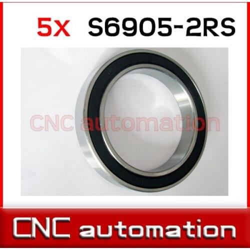 5pcs rubber sealed stainless Radial shaft ball bearings S61905 6905 2RS 25*42*9mm