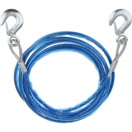 5ton 4Meter Long Heavy Duty Steel Tow Rope Wire Pull Road Car Van