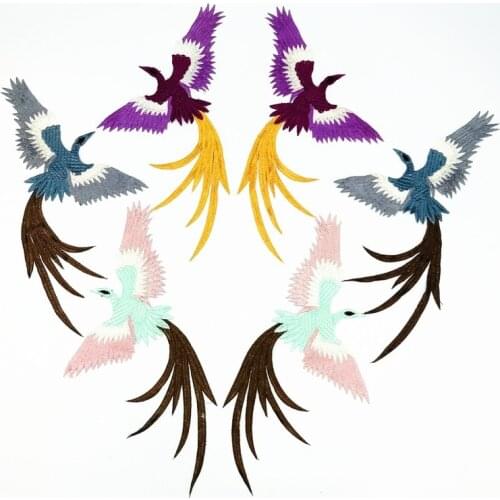 50pcs/Lot Bird Combination Embroidery Patches Letters Clothing Decoration Accessories Diy Iron Heat Transfer Applique