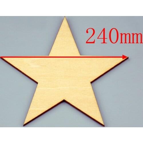 6pcs/lot Blank unfinished wooden pentagram crafts supplies laser cut rustic wood wedding rings ornaments 240mm 171149