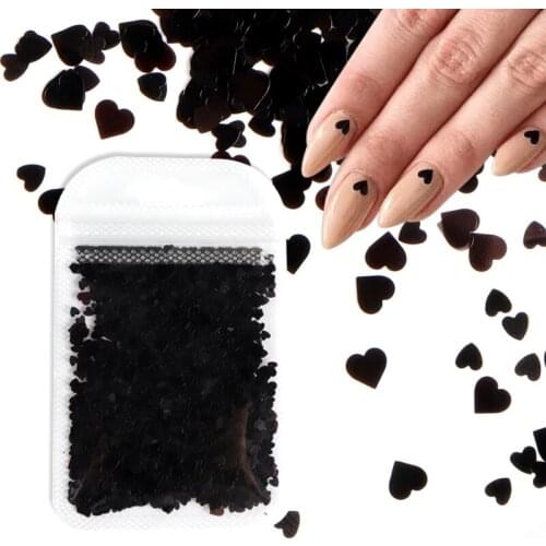 Mixed Holographic Nail Art Glitter Shiny Sweet Love Heart Flakes Sequins 3D Nails Paillette Manicure Valentines Day Decorations