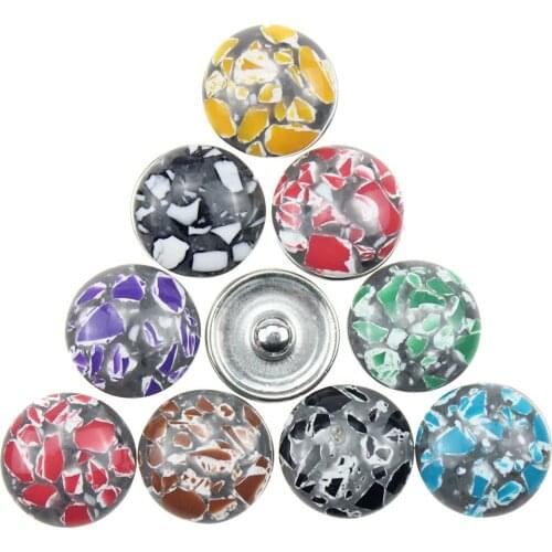 10pcs/lot Mixed 18MM Resin snap button jewelry Shimmer Buttons bijoux watches women charm bracelet