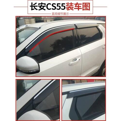 For Changan CS55 4pcs/set car body styling cover plastic Window glass Wind Visor Rain/Sun Guard Vent car accessories Car styling