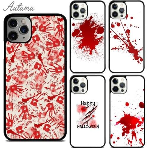 HALLOWEEN BLOODY SPLATTER Phone Case for iPhone 11 12 Pro Max mini X XR XS SE 2020 5 6S 7 8 Plus Samsung Galaxy S8 S9 S10 Cover
