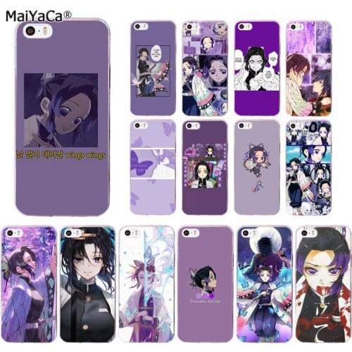 MaiYaCa Cartoon Kochou Shinobu Kimetsu no Yaiba Painted Bling Phone Case for iPhone 11 pro XS MAX 8 7 6 6S Plus X 5S SE 2020 XR