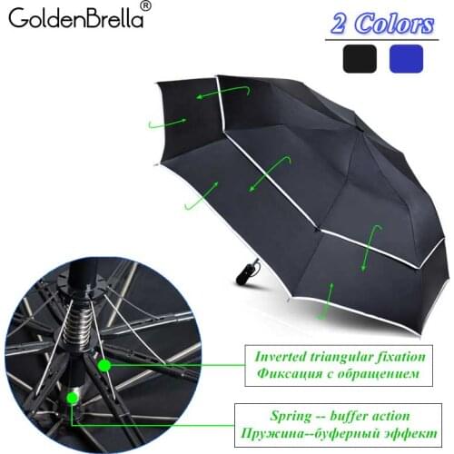 Double Layer Large Umbrella Rain Women 2Folding Quality Windproof Golf Umbrella Men Business Outdoor Travel Parasol