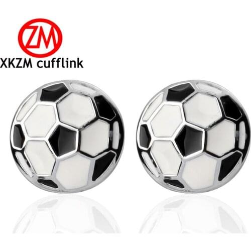 Formal Black and white football Cufflink for Mens Suits Buttons Geometric Wedding Cufflink French Grooms Shirt Brand Cuff Links