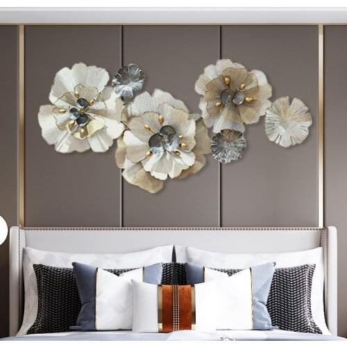French creative metal wall decoration living room TV sofa background wall decoration bedroom bedside iron wall decoration