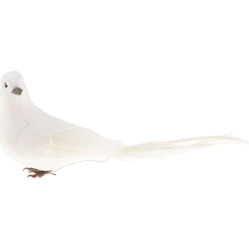 Artificial White Bird Ornament Craft Foam Decor Wedding Parties Decor