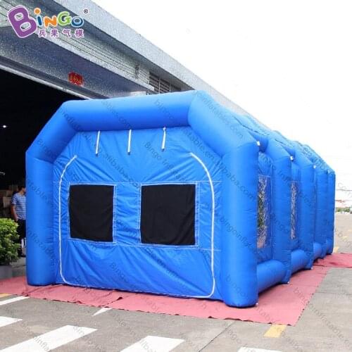 Custom made 8X4X3 meters blue inflatable spray booth / inflatable spray booth tent / inflatable spray tan tent toy tents