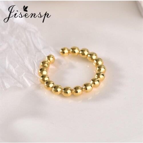 Jisensp Multi Beaded Rings Metal Geometric Rings Everyday Jewelry for Women Continuous Circle Minimalist Ring 2021 New
