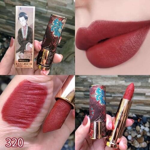 Oriental Classical Beauty Vintage Velvet Lipstick Pigmented Waterproof Lasting Lip Makeup Silky Charming Lipstick Cosmetics