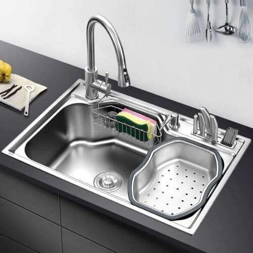 Kitchen sink above counter or udermount sinks vegetable washing basin stainless steel single bowl sinks kitchen WF1105