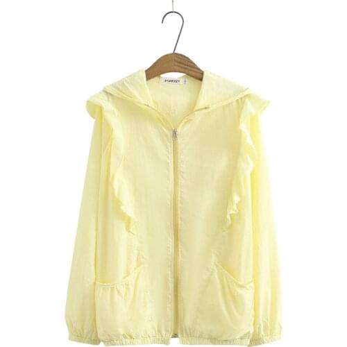 Plus Size XL-4XL Womens Hooded Sun-protection Jackets Long Sleeved A-line Outerwear Oversized Simple Fashion Jacket