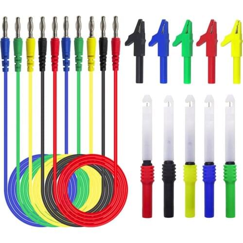 Hot Cleqee P1043B Multimeter Test Leads Kit Safety Piercing Probe 4mm Banana Plug Needle Alligator Clips Automotive Tool Set