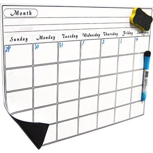 Magnetic Weekly Learning Plan Mobile Whiteboard Creative writing refrigerator whiteboard stickers Calendar sticker A3 size