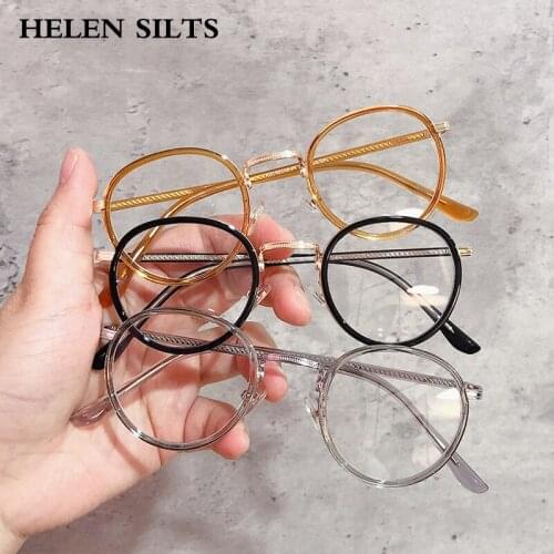 Fashion Clear Round Glasses Frame Women Alloy Transparent Optical Glasses Frames Men Anti Blue Eyewear H91