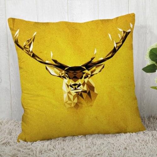 Custom Pillow Cases Deer Animals Square Pillowcase Christmas Zippered Pillow Cover 40*40cm,45*45cm(One Side)