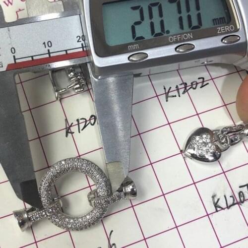 Around 20mm Big Size Micro Pave CZ Round Shape Charm Clasps Connector for Jewelry Findings Bracelet Necklace Charms Making