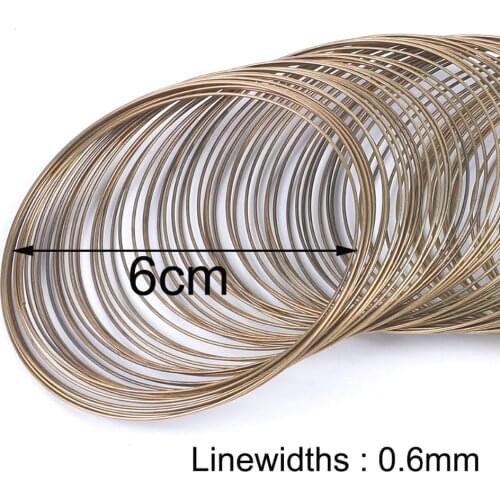 100 Loops Memory Beading Stainless Steel Wire 60mm For Women Girls DIY Bracelets Bangle Fashion Jewelry Making